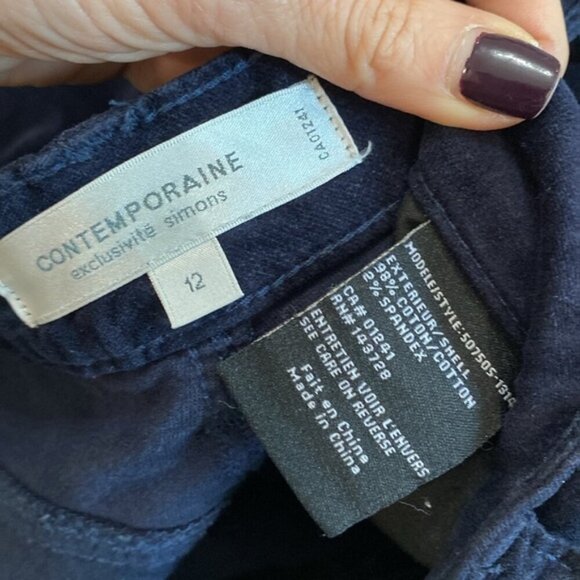 Contemporaine for Simons pants CORDUROY PANTs Size 12 TALLSLIM-FIT VELVET - Picture 14 of 14